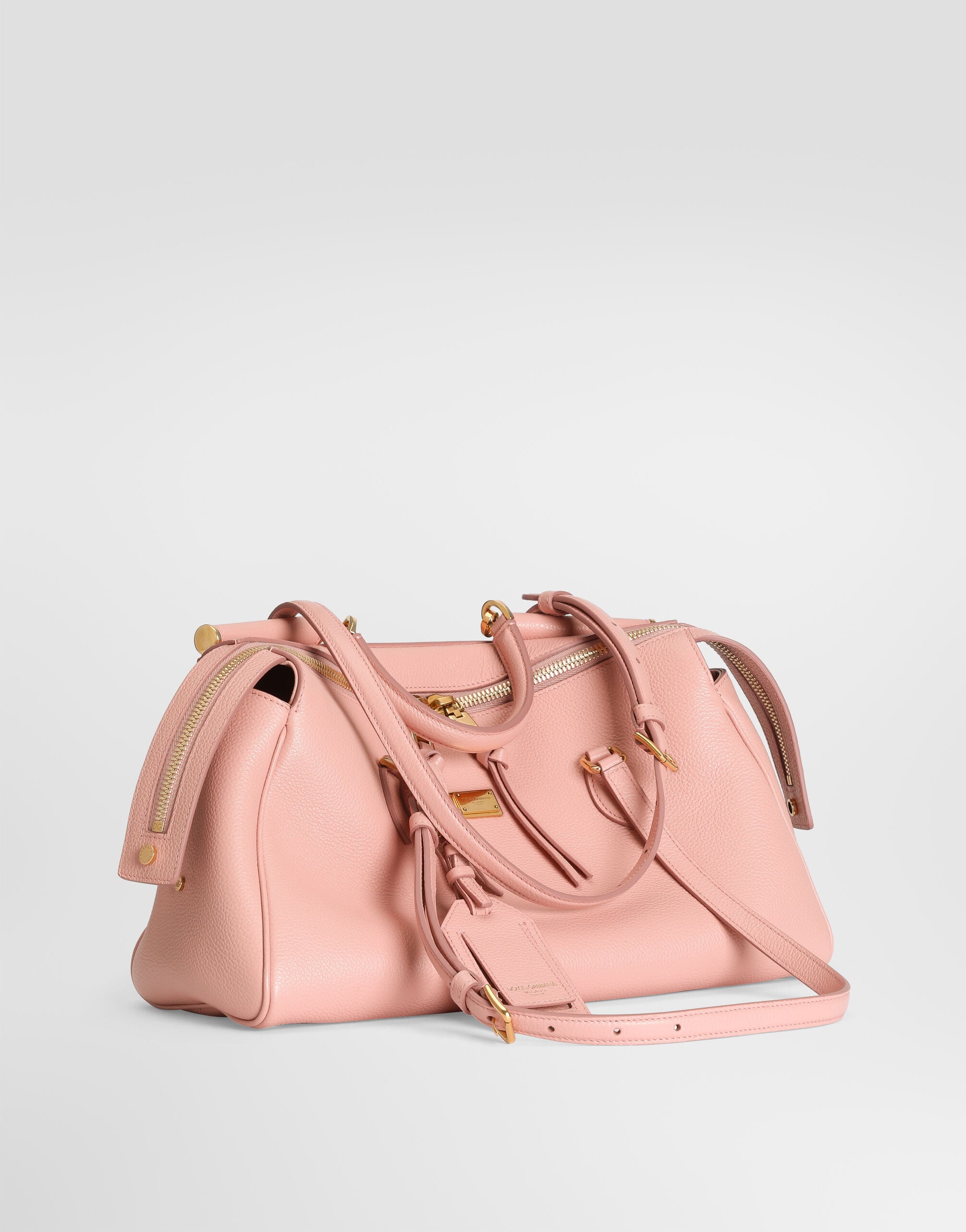 Medium Vittoria handbag in calfskin in Pink for Women