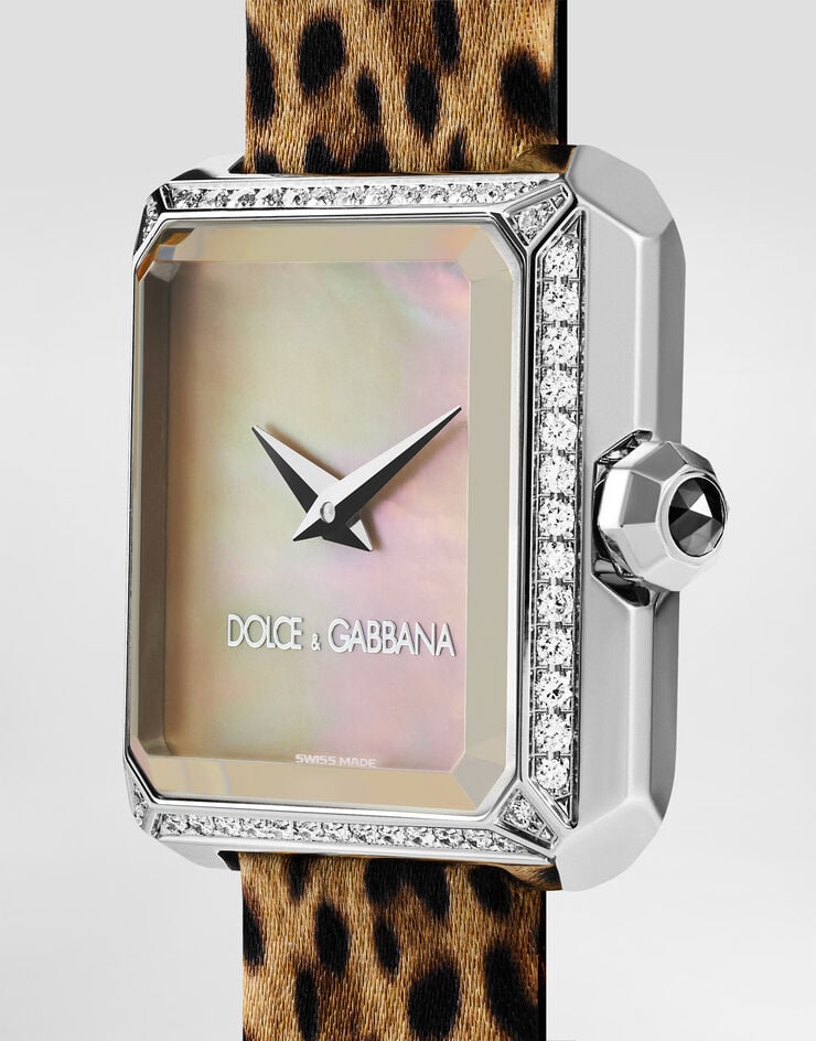 Dolce & Gabbana Sofia steel watch with diamonds Leo Print WWJC2SXCMDT