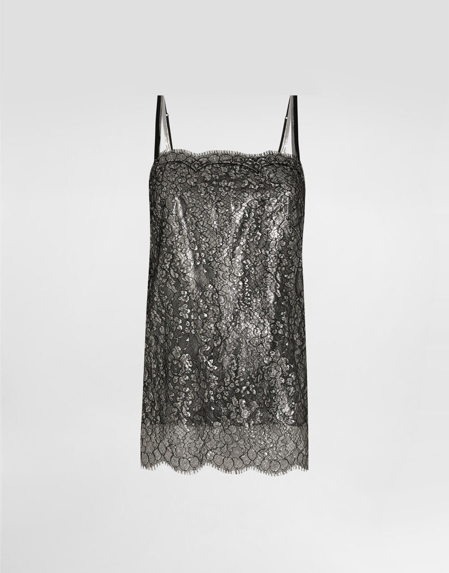 Lamé lace top