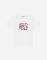 Dolce & Gabbana Jersey T-shirt with floral DG print Blanco L2JTKTG7M8C