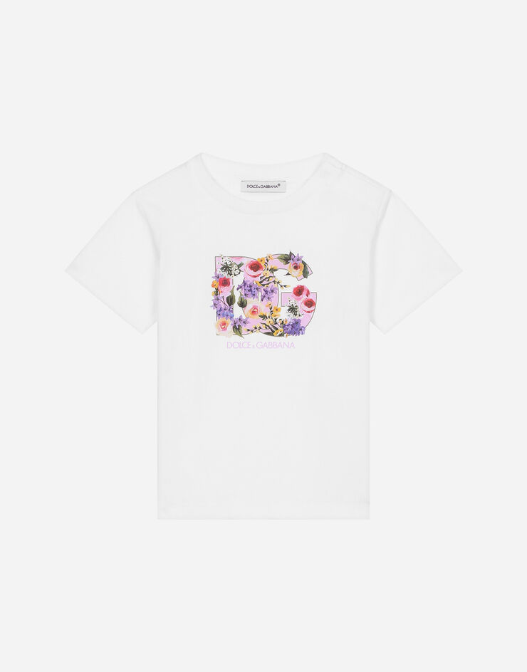 Dolce & Gabbana DG 花卉印花平纹针织 T 恤 白 L2JTKTG7M8C