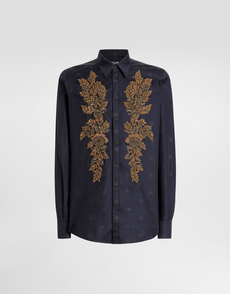 Dolce & Gabbana 徽标印花府绸 Martini 衬衫 Multicolor G5ML1ZHS5T7