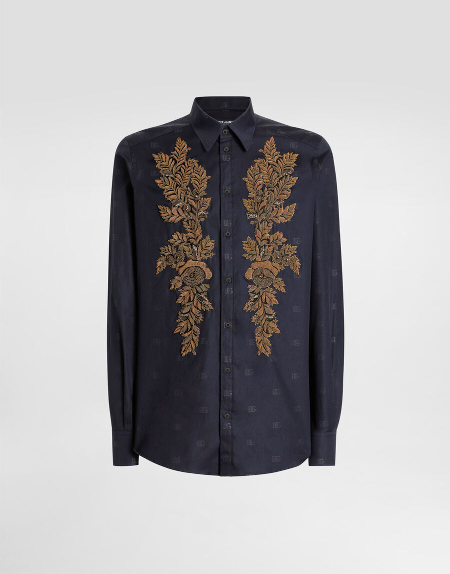 Logo-print martini poplin shirt