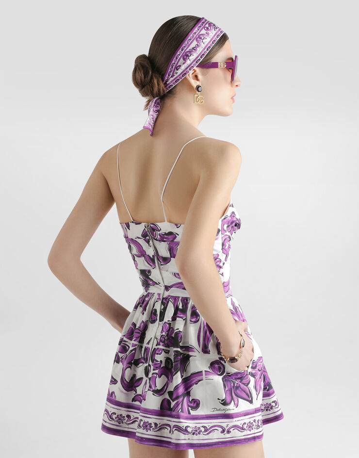 Dolce & Gabbana Majolica-print poplin dress Multicolor F7BA9TFI5LT