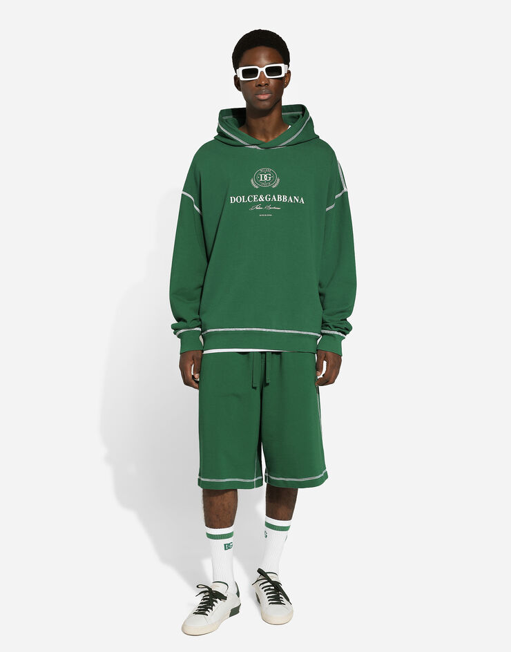 Dolce & Gabbana Hoodie with Dolce&Gabbana print Green G9BDXZG7NON