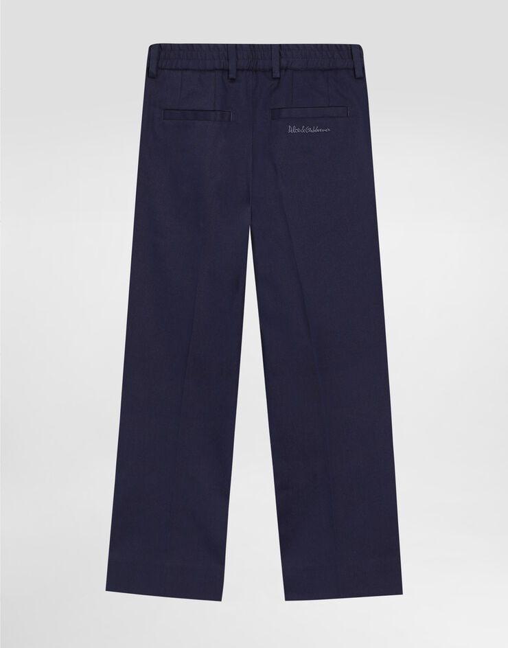 Dolce & Gabbana Classic cotton pants with Dolce&Gabbana logo Blue L44P74FUFNX