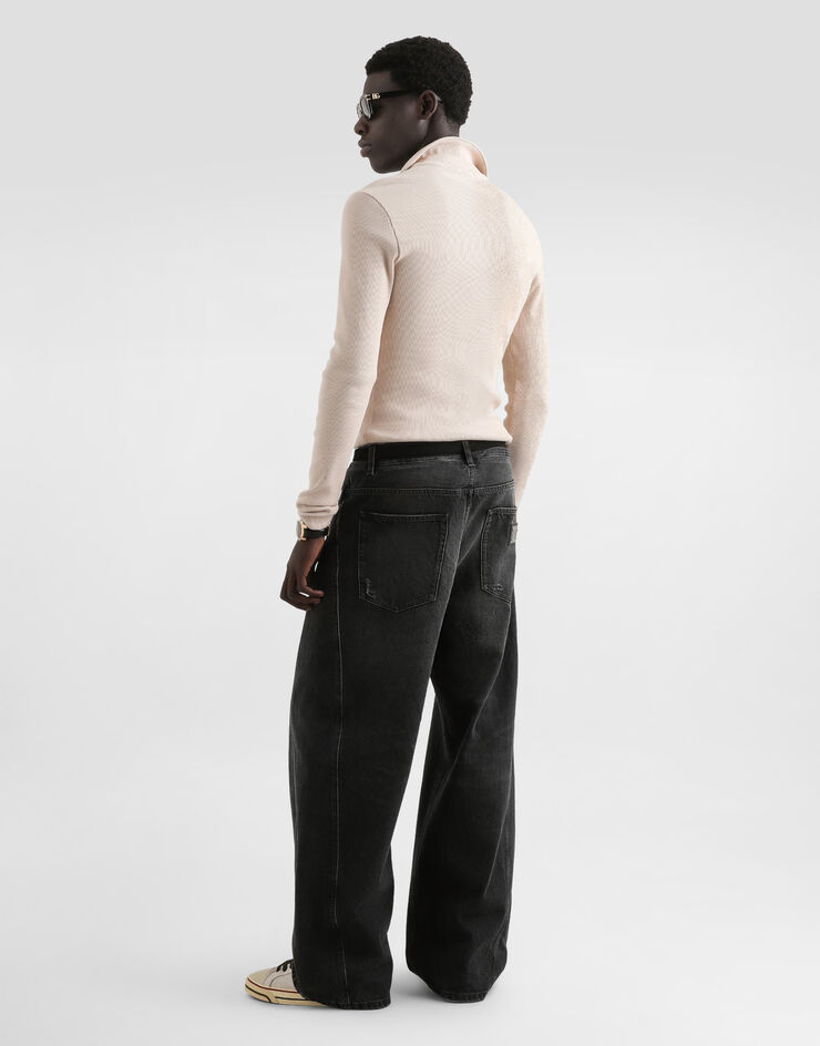 Dolce & Gabbana Cotton interlock polo t-shirt Beige G8SR3TFUGFJ