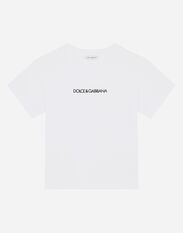 Dolce & Gabbana Jersey t-shirt with logo embroidery Black L4JTEYG7CD8