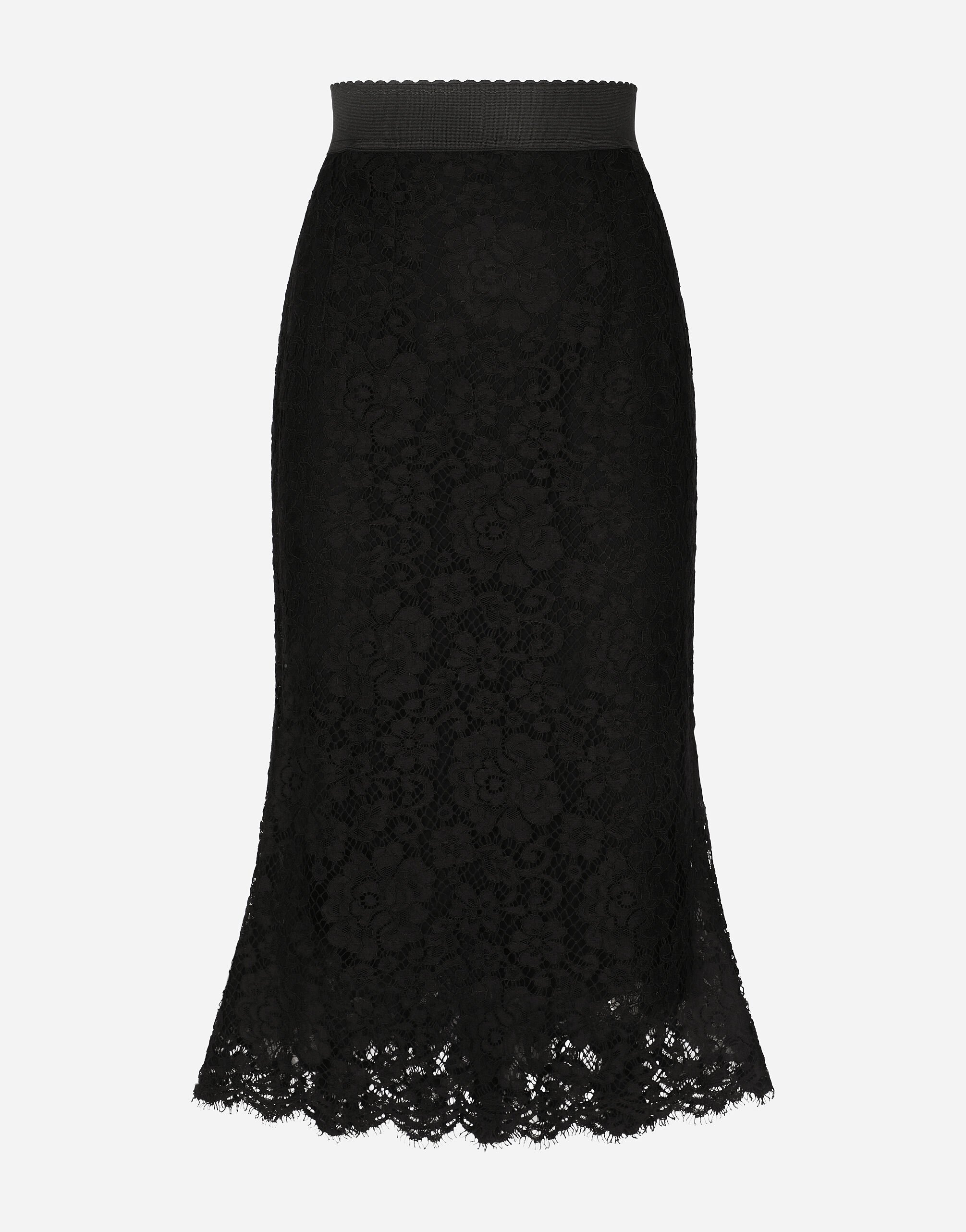 Long mermaid skirt in lace in BLACK for Women Dolce Gabbana US