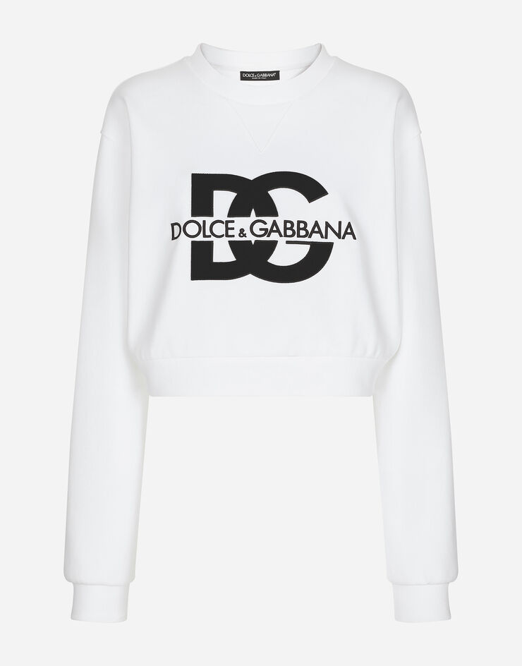 Dolce & Gabbana Jersey sweatshirt with DG logo embroidery 화이트 F9R55ZGDB7B