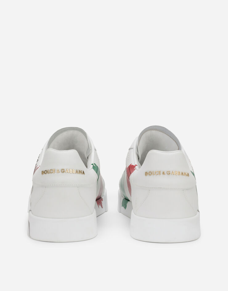 Dolce & Gabbana Calfskin Portofino Light sneakers with print Multicolore CS1774AV571