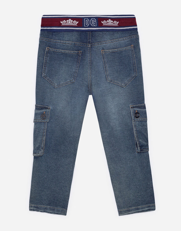 Dolce & Gabbana Jersey cargo pants in washed denim GREY L4JPAVG7VMW