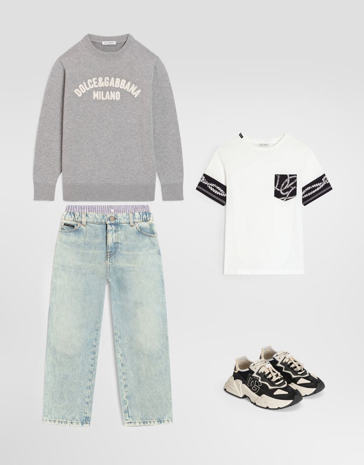 Dolce & Gabbana Wool pullover with logo Dolce & Gabbana Wool pullover with logo Grey L4KWE2JGMLD