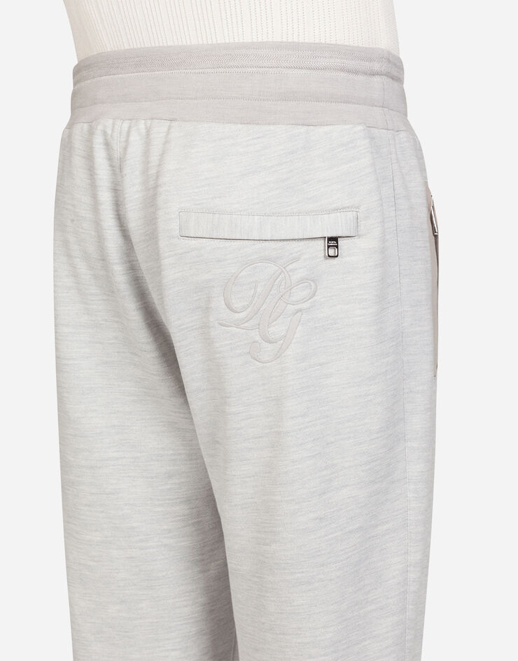 Dolce & Gabbana Cotton and silk jogging pants with embroidery 그레이 GW3GAZHU7EP