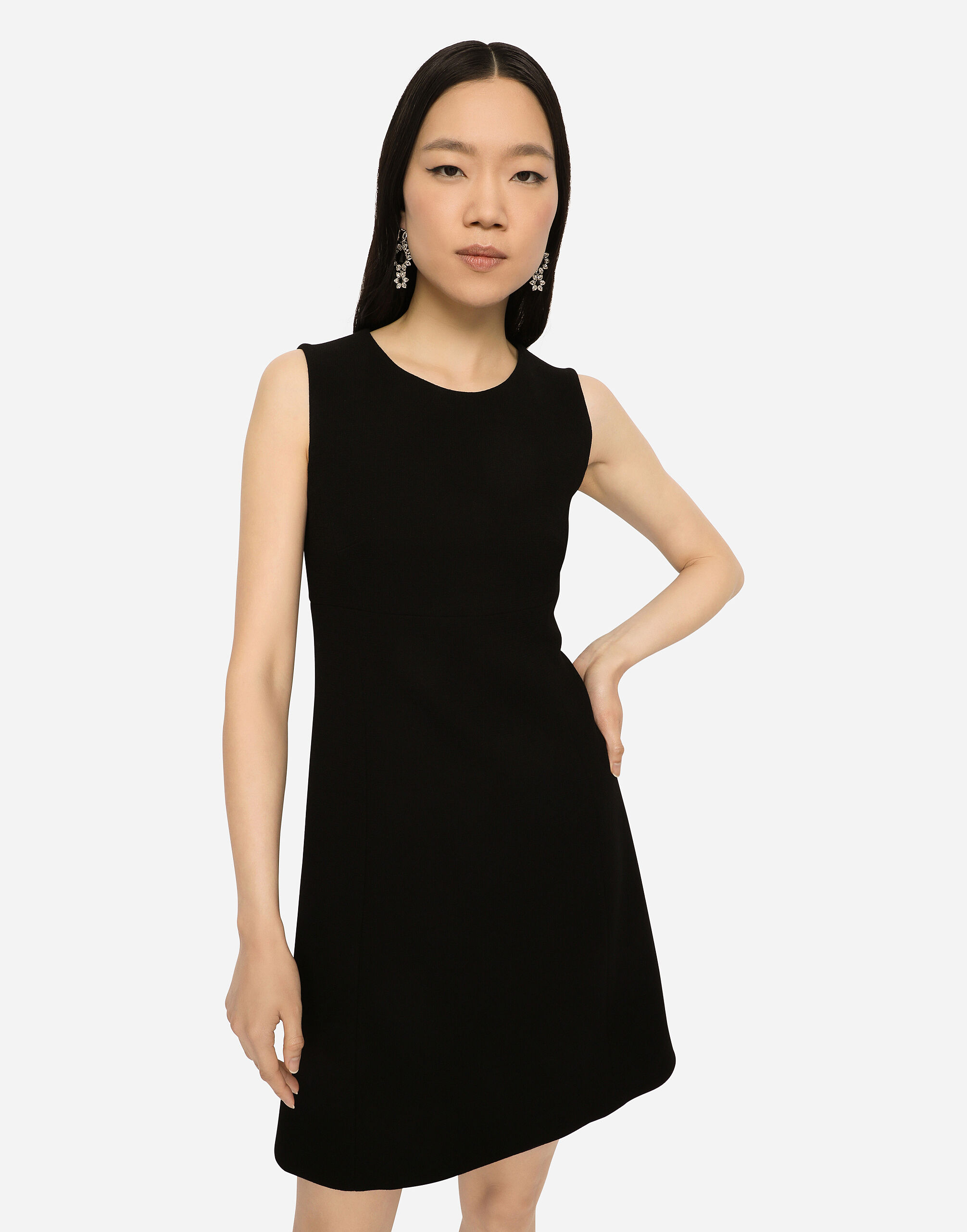 Short woolen dress in BLACK for Women Dolce Gabbana