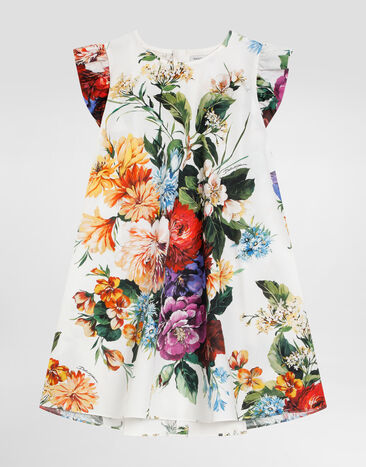 Dolce & Gabbana Kleid aus Popeline mit Blumenprint Drucken L53DW2HS5TV