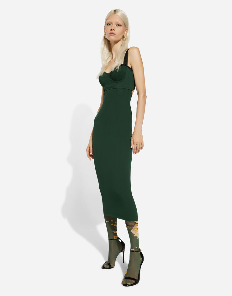 Dolce & Gabbana Vestido corsetero de charmeuse Verde F6EAXTFUABF