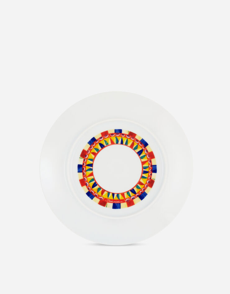 Dolce & Gabbana Set 2 Assiettes Plates en Porcelaine Multicolore TC0S04TCA24