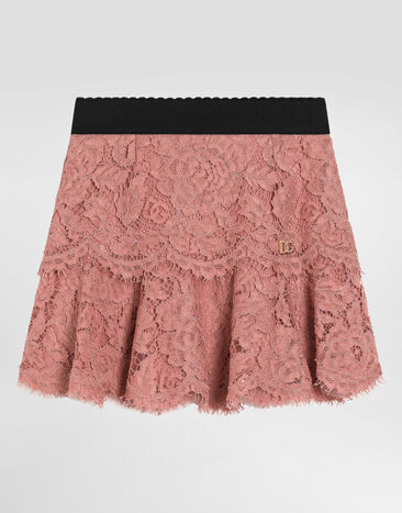 Dolce & Gabbana Rock aus Spitze mit DG-Logo Rosa L55I47HLM7L