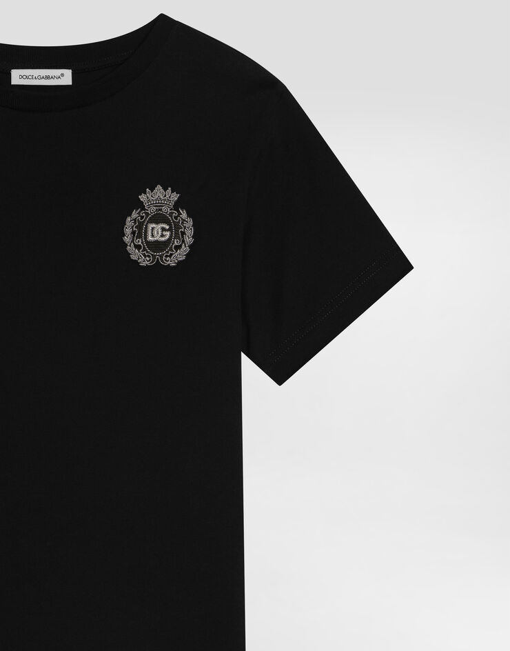 Dolce & Gabbana Jersey T-shirt with patch Black L4JTHUG7O6O