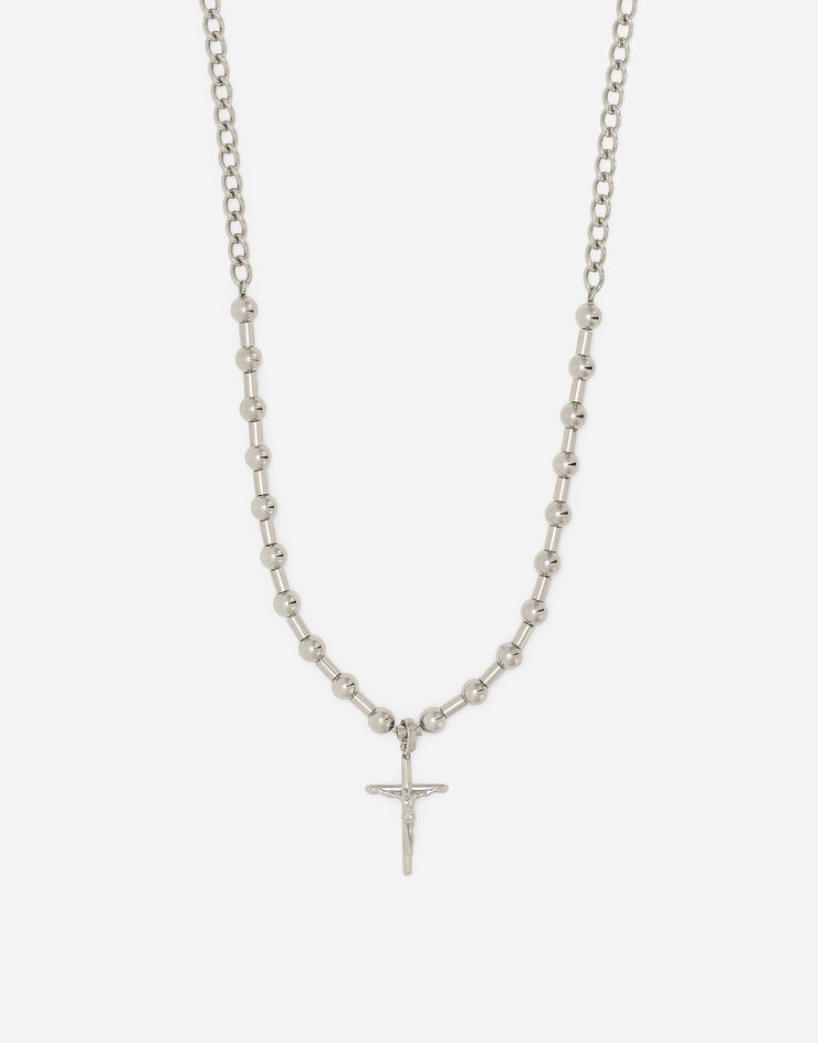 Dolce & Gabbana Halskette Kugeln mit Kreuz „DNA“ Silber WNQ1D2W1111
