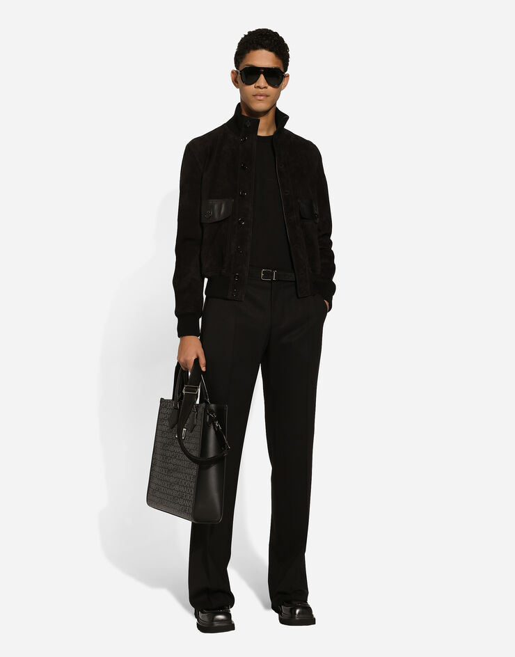 Dolce & Gabbana Cazadora de cuello alto de ante Negro G9AWZLHULU2