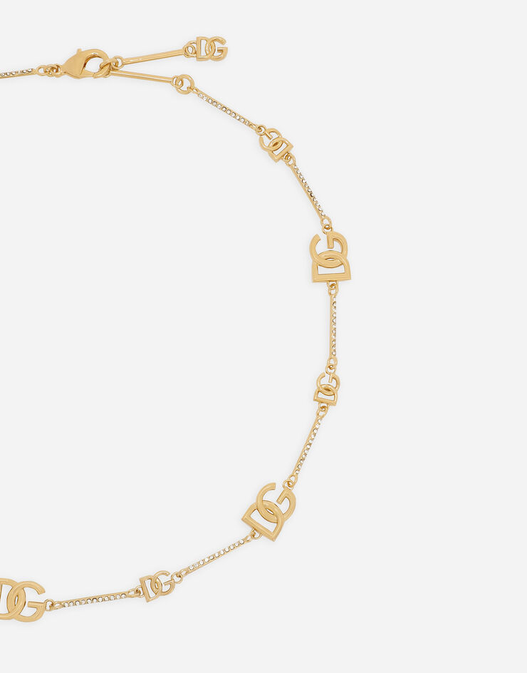 Dolce & Gabbana Short necklace with DG multi-logos Gold WNQ2X1W1111