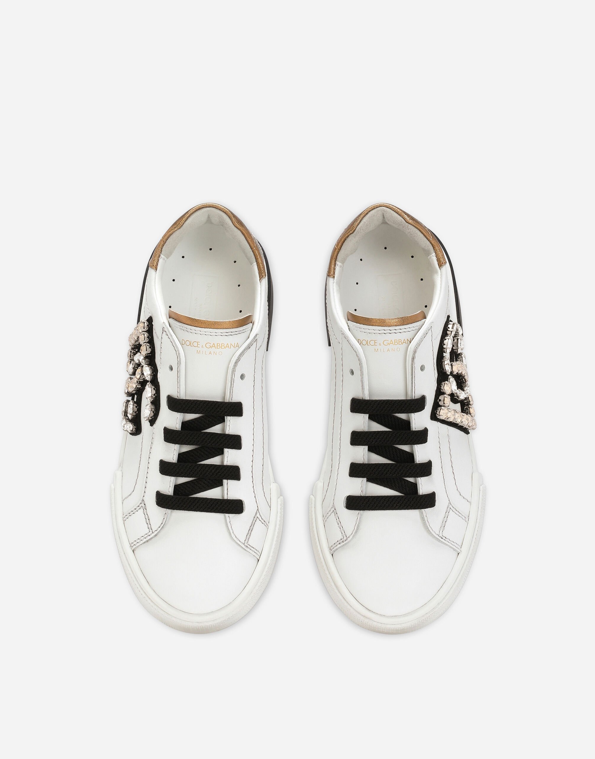 Portofino vintage calfskin sneakers in White for Girls