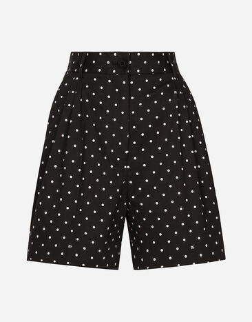 Dolce & Gabbana شورت قطني منقط مطبعة FTC5WTFSFNP