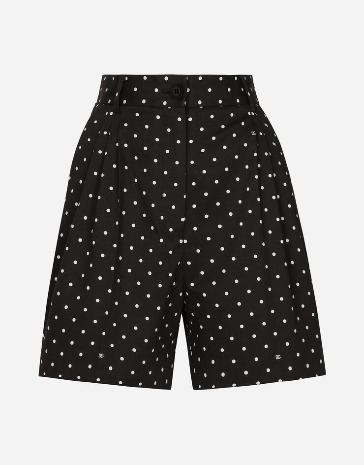 Dolce & Gabbana Short en coton avec imprimé à pois Imprimé FTC5WTFSFNP