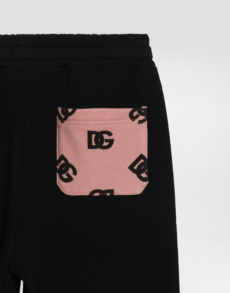 Dolce & Gabbana Pantalones de chándal de felpa con logotipo DG Negro L5JPF5G7N9O