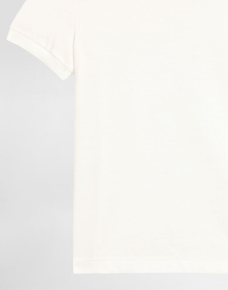 Dolce & Gabbana Jersey t-shirt with rhinestones DG logo White L5JTNJG7P2C