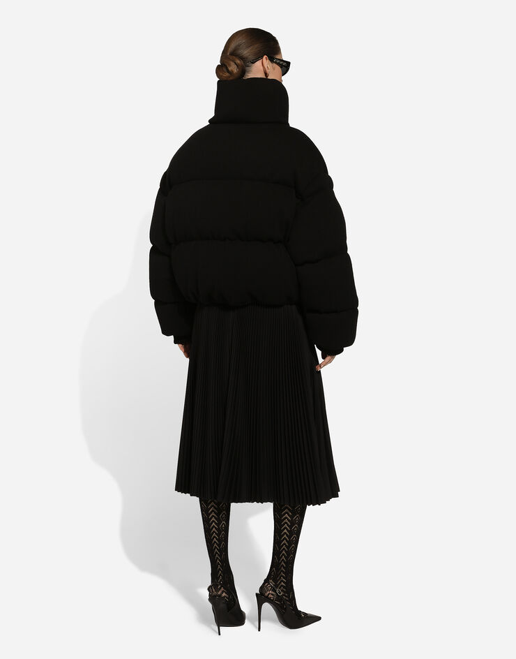 Dolce & Gabbana Falda plato plisada en paño de lana Negro F4CW4TFUZC3