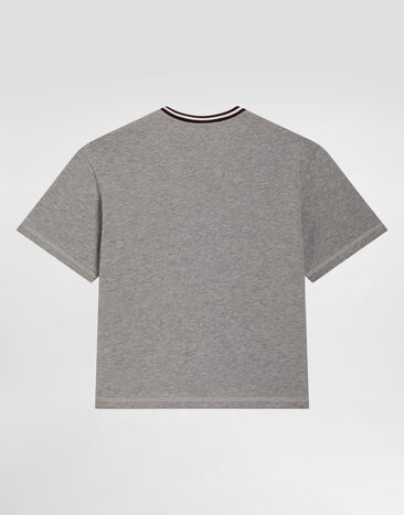 Dolce & Gabbana Jersey t-shirt with crest embroidery Grey L4JTJWG7PUZ