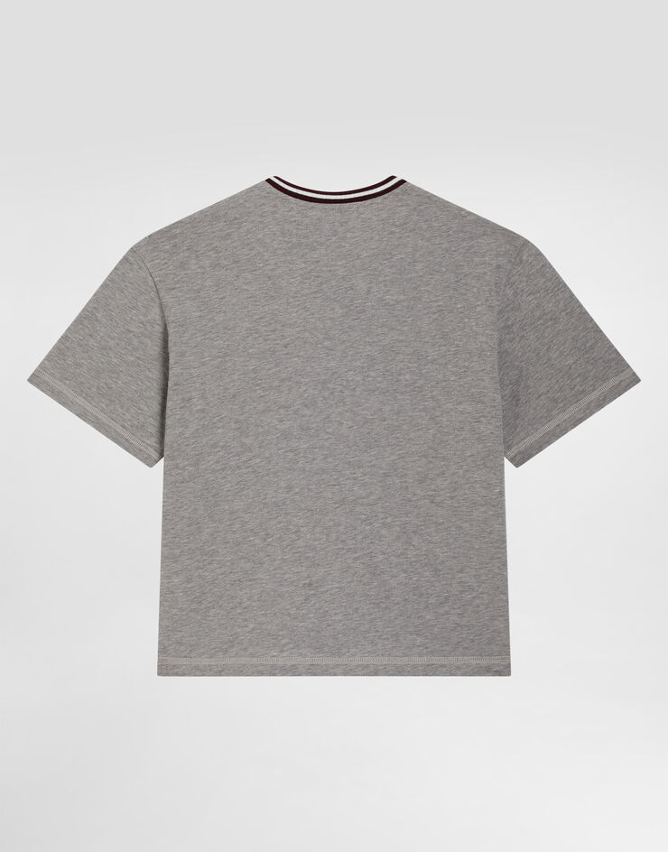 Dolce & Gabbana Jersey t-shirt with crest embroidery Dolce & Gabbana Jersey t-shirt with crest embroidery Grey L4JTJWG7PUZ