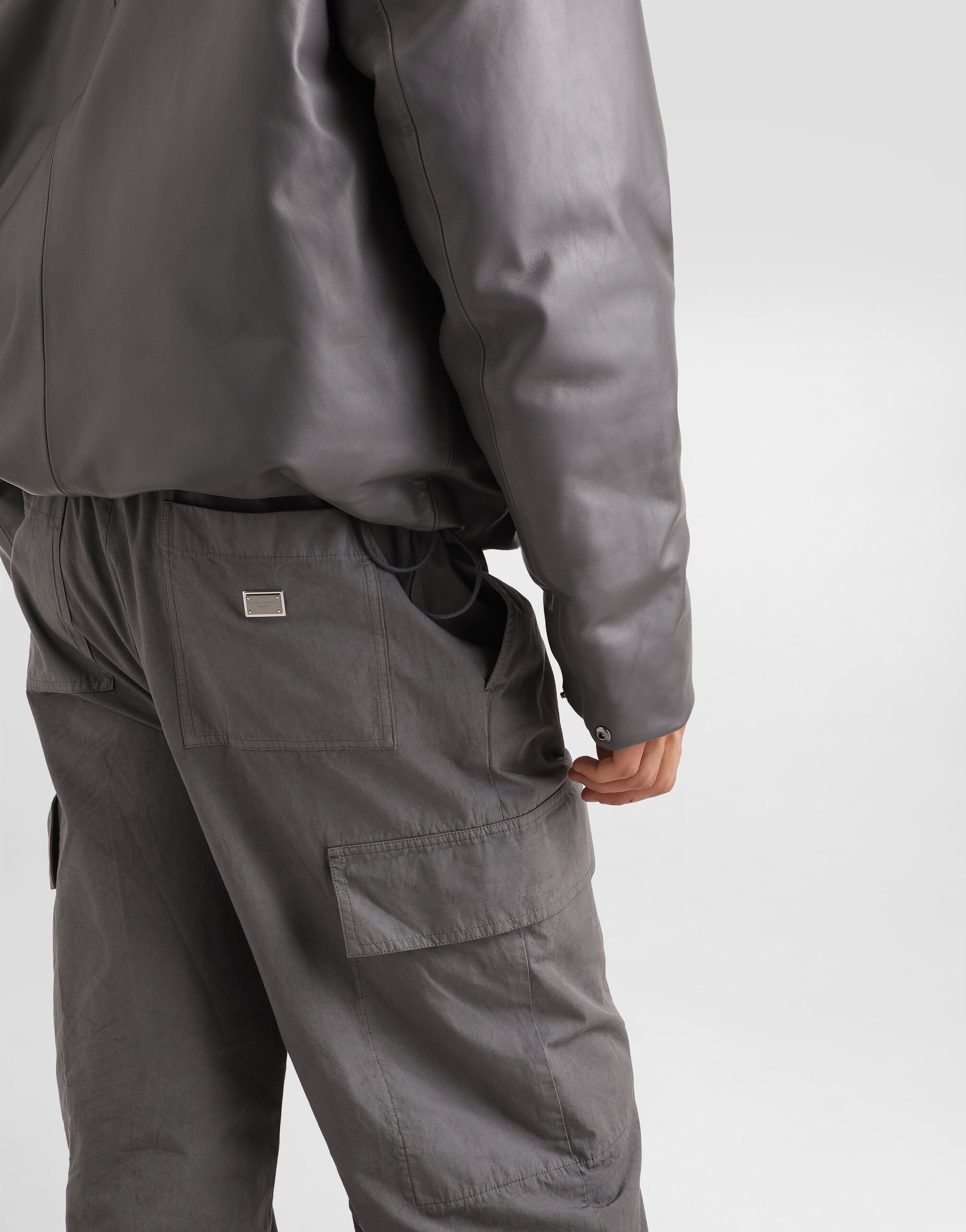 Cotton cargo pants in Grey for Men | Dolce&Gabbana®