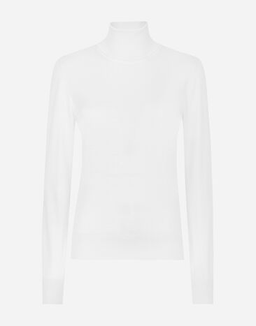 Dolce & Gabbana Cashmere and silk turtle-neck sweater White FXW13TJFMEW
