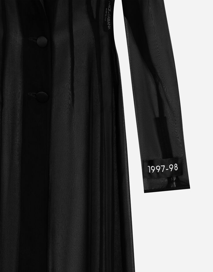 Dolce&Gabbana Silk chiffon duster coat Black F0W0WTFUAA1