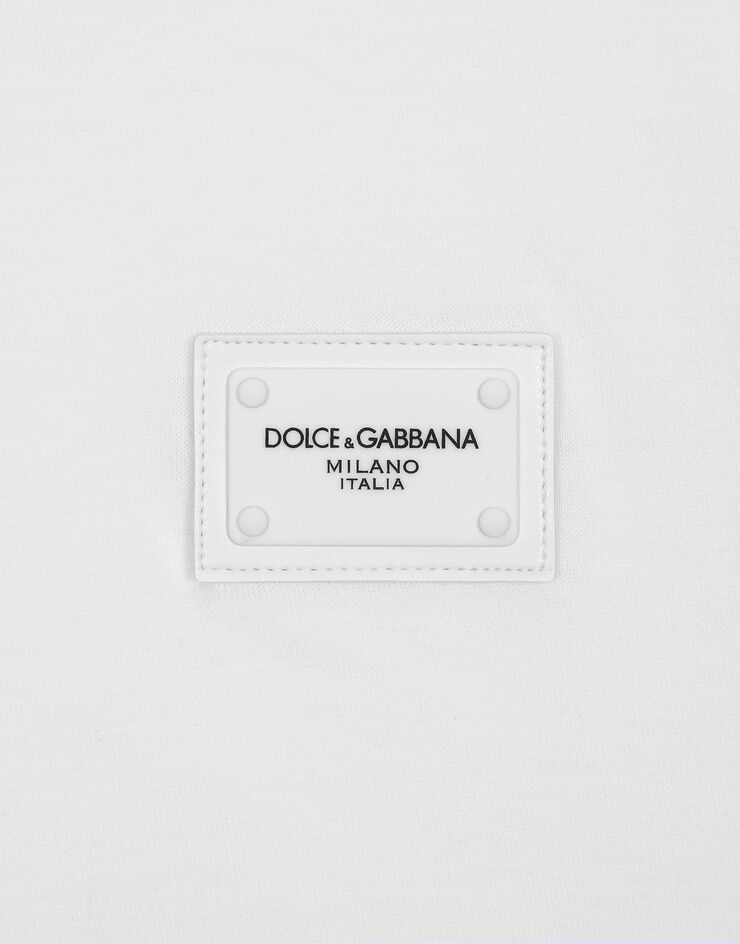 Dolce & Gabbana Cotton T-shirt with branded tag White G8KJ9TFU7EQ