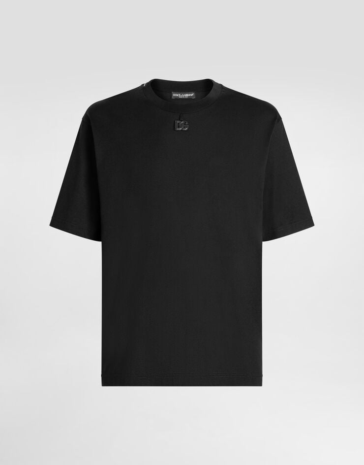 Dolce & Gabbana Cotton t-shirt with patch Dolce & Gabbana Cotton t-shirt with patch Black G8PN9ZG7PXS