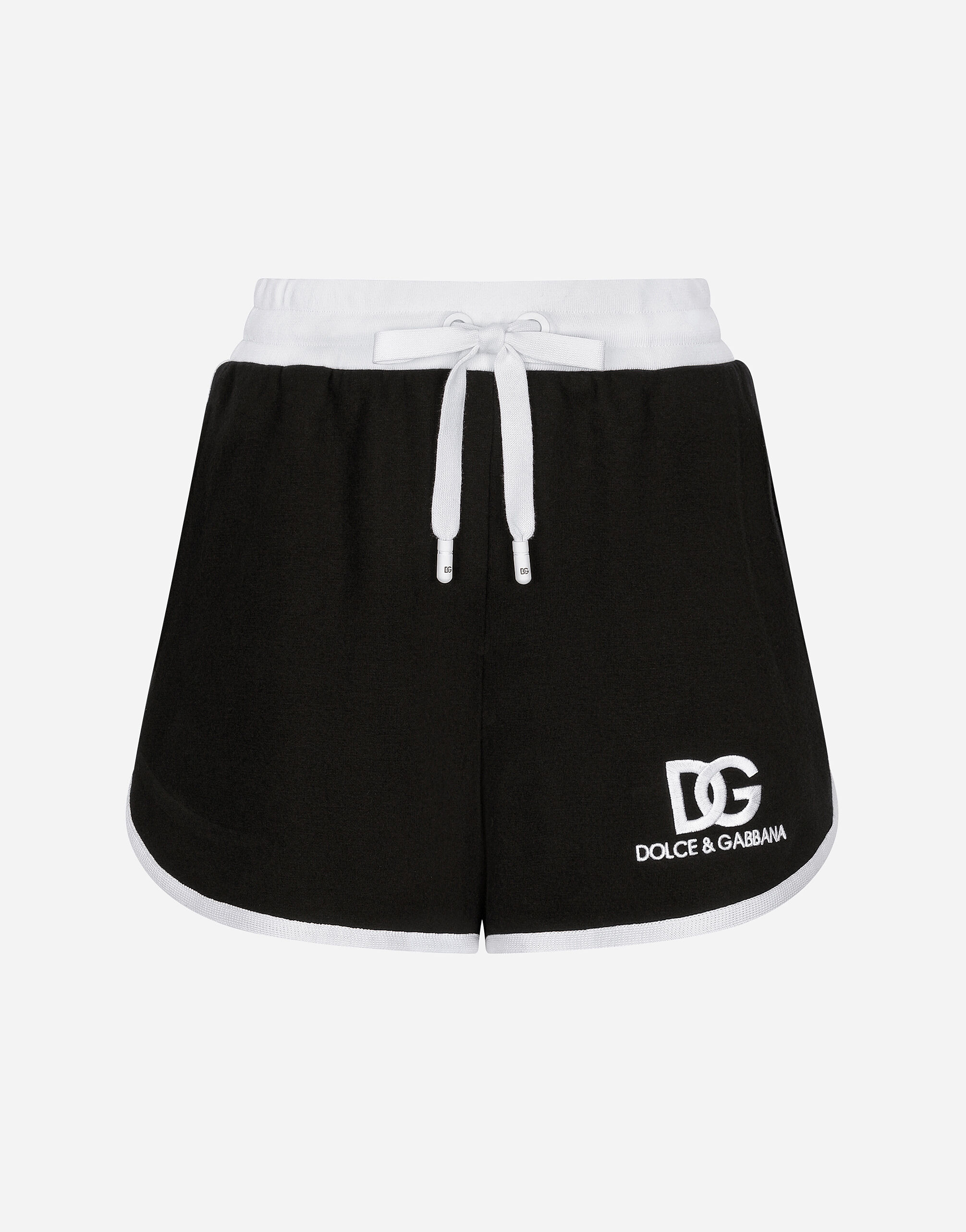 Dolce & Gabbana Jersey shorts with DG logo embroidery Red F771STFURAD