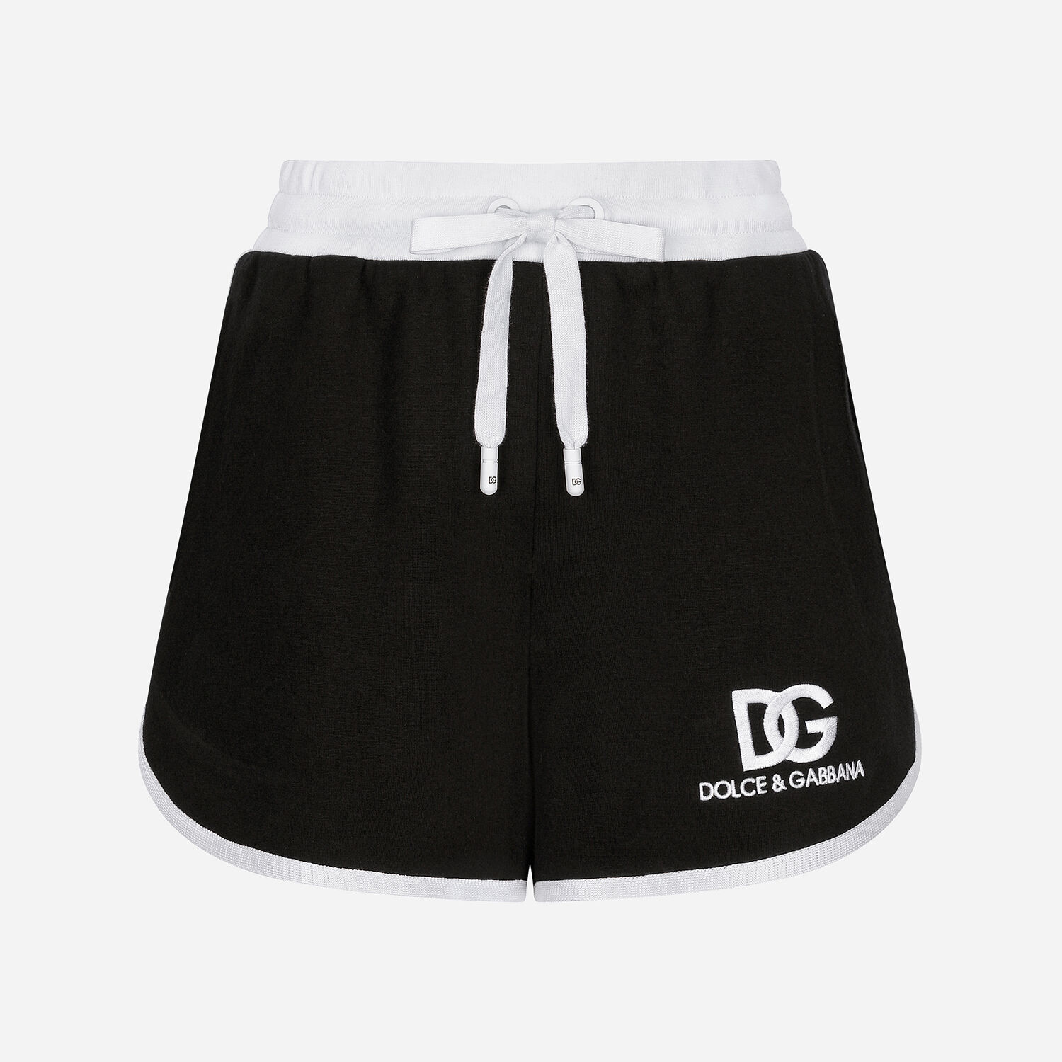 Jersey shorts with DG logo embroidery in Black for | Dolce&Gabbana® US