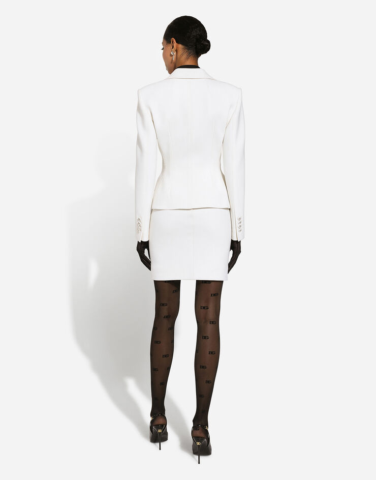 Dolce & Gabbana Falda midi de línea recta de lana Blanco F4CS5TGDCBV