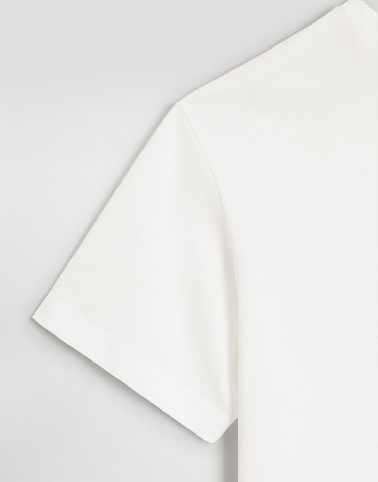Dolce & Gabbana T-shirt en jersey avec logo en relief Dolce & Gabbana T-shirt en jersey avec logo en relief White L4JTHVG7P4Z