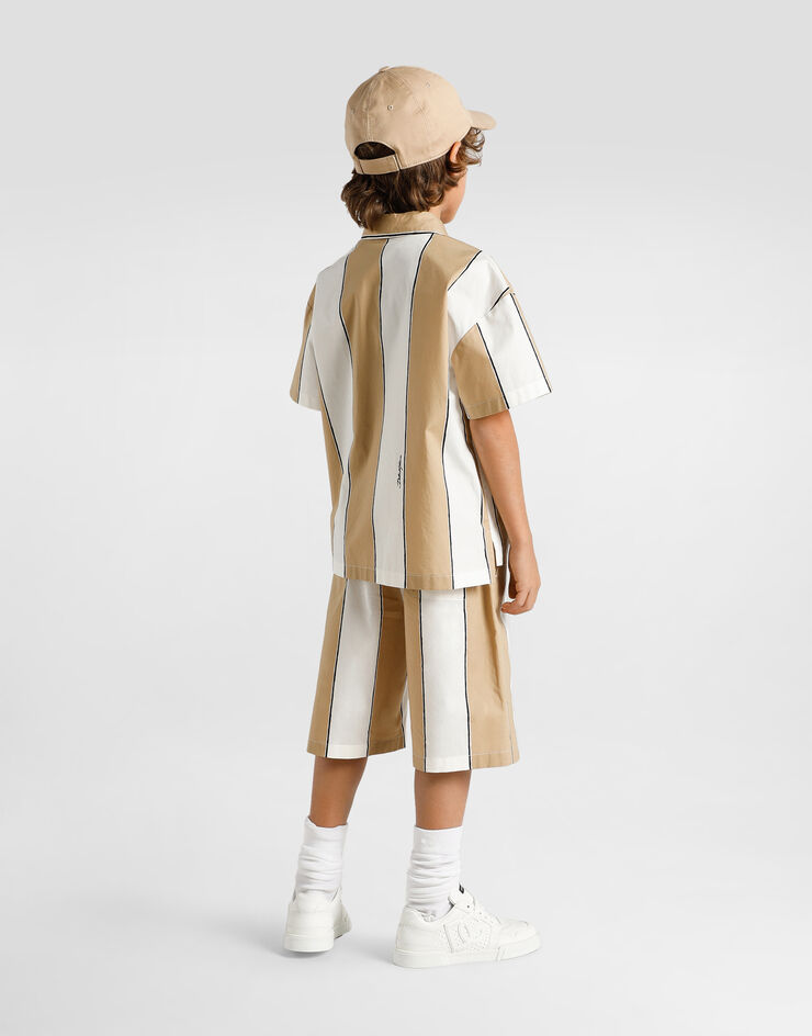 Dolce & Gabbana Poplin bermuda shorts with striped print Multicolor L43Q54HS5UH