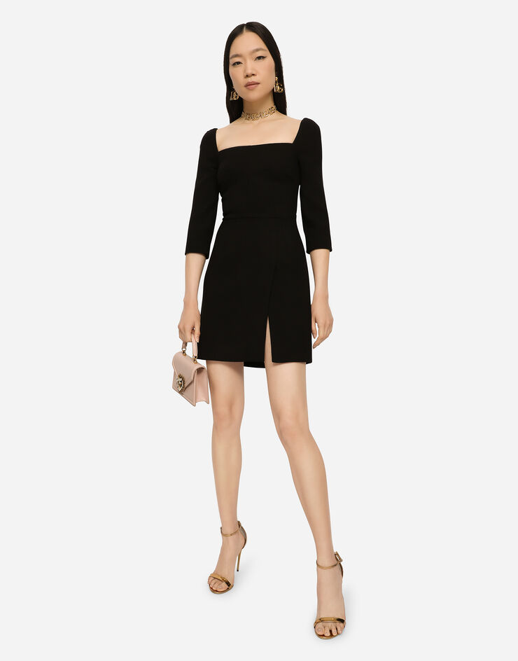 Dolce & Gabbana Short double crepe dress Black F6J4UTFUBD2