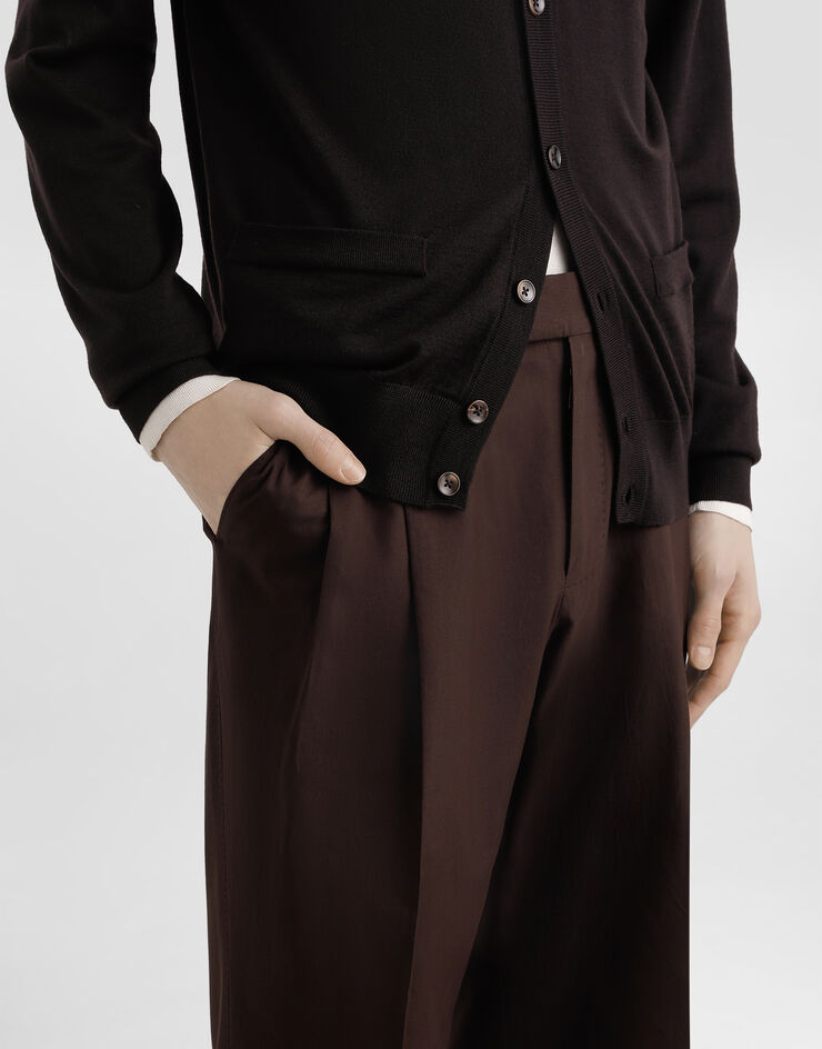 Dolce & Gabbana Silk and gabardine trousers Brown GP0V6ZFUTAX