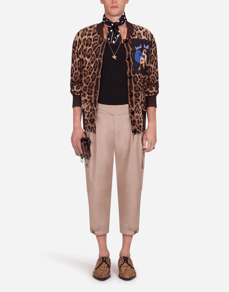 Dolce & Gabbana LEOPARD PRINT JACKET IN STRETCH CADY WITH PATCH Dolce & Gabbana LEOPARD PRINT JACKET IN STRETCH CADY WITH PATCH ANIMAL PRINT G9QR0ZG7WCT