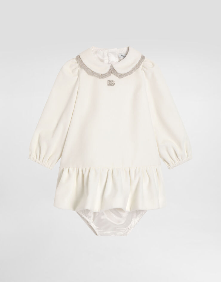 Dolce & Gabbana Smooth velvet dress with culotte White L24DM2FUVJY