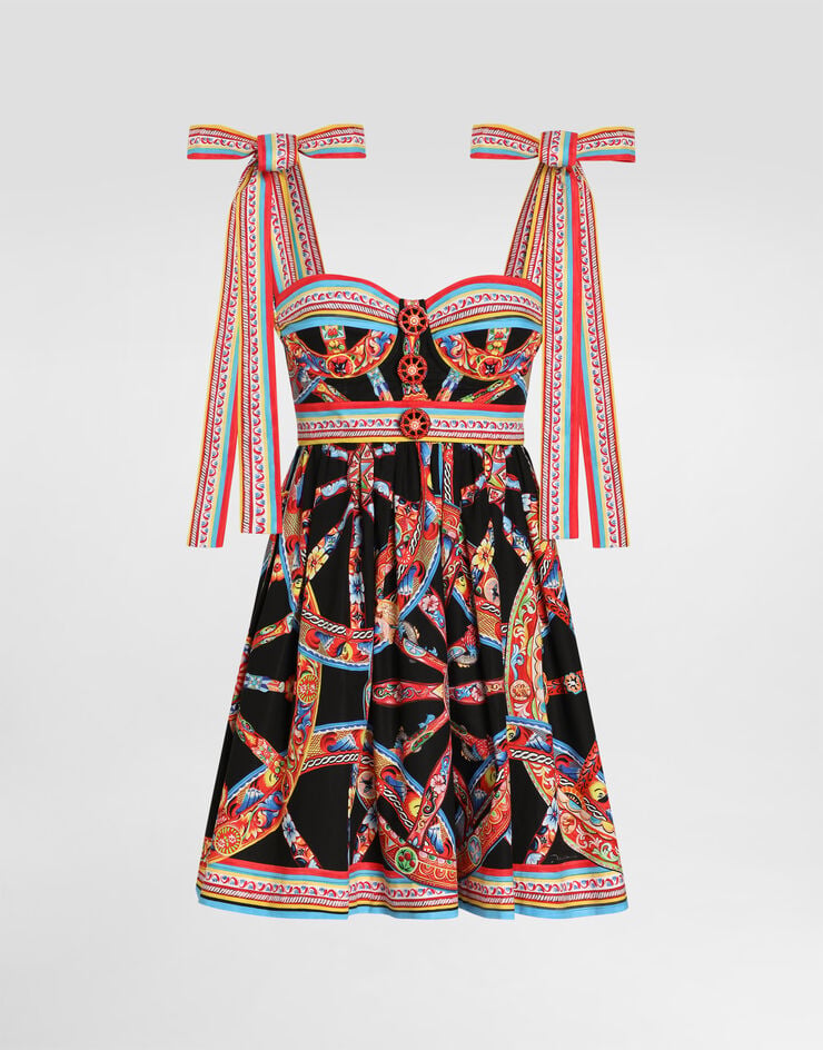 Dolce & Gabbana Carretto-print poplin dress Dolce & Gabbana Carretto-print poplin dress Multicolor F615XTGDDTF
